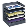 Safco Steel Horizontal-Tray Desktop Sorter, 5 Sections, Letter Size Files, 12 in. x 9.5 in. x 11.25 in, Black 3127BL